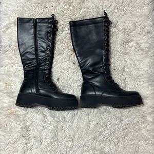 Knee High Combat Boots